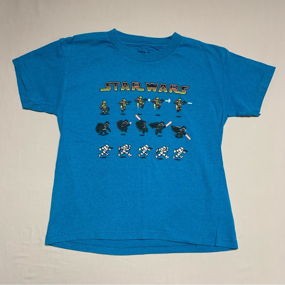 Star Wars Blue Short Sleeve Tee Shirt Boy’s 7 Medium Top TShirt Summer Jedi